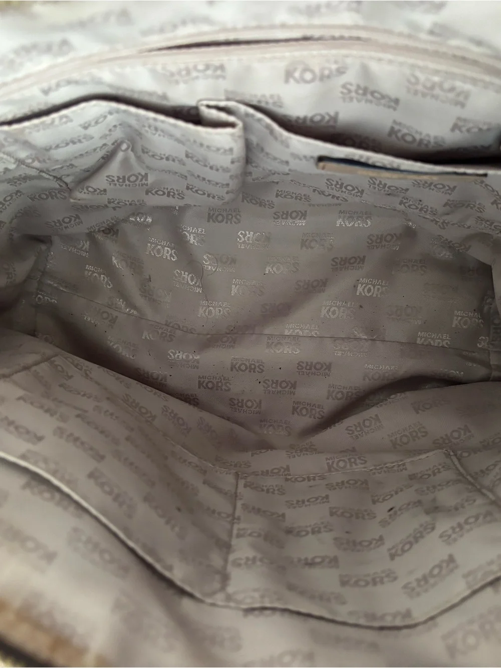 Michael Kors Brown Logo Tote with  Tan Straps and Gold Hardware